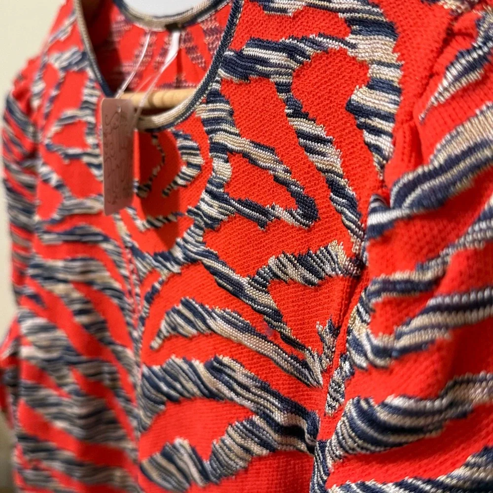 Free people 🌹Red and Black Tiger Stripe Short Sleeve Dress - Picture 7 of 17